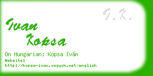ivan kopsa business card